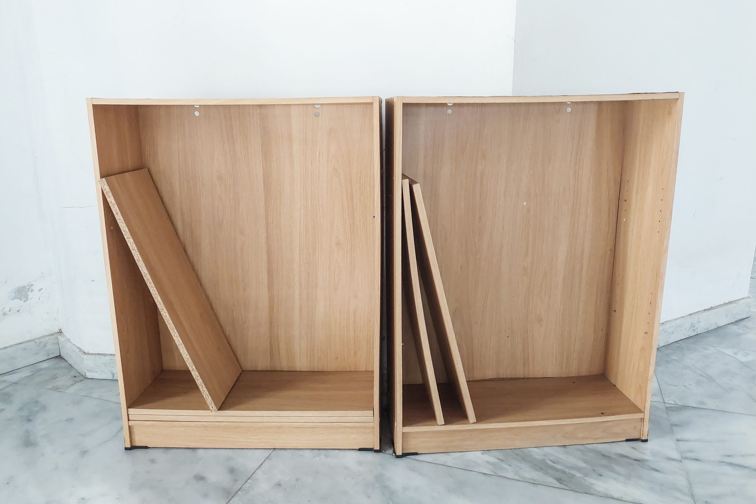 Empty wooden cupboard in the room